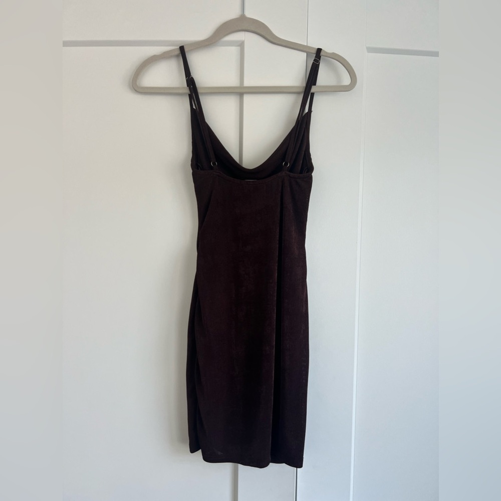 Etiquette Brown Cowl Neck Dress- Small